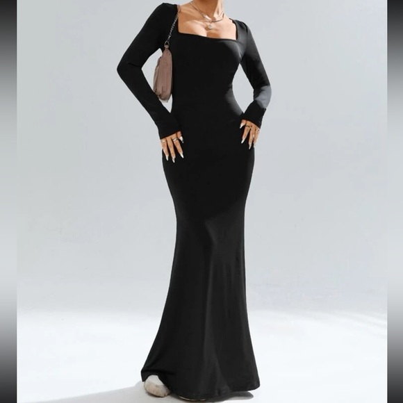 Sexy Square Neck Mermaid Hem Bodycon Dress - Picture 2 of 6